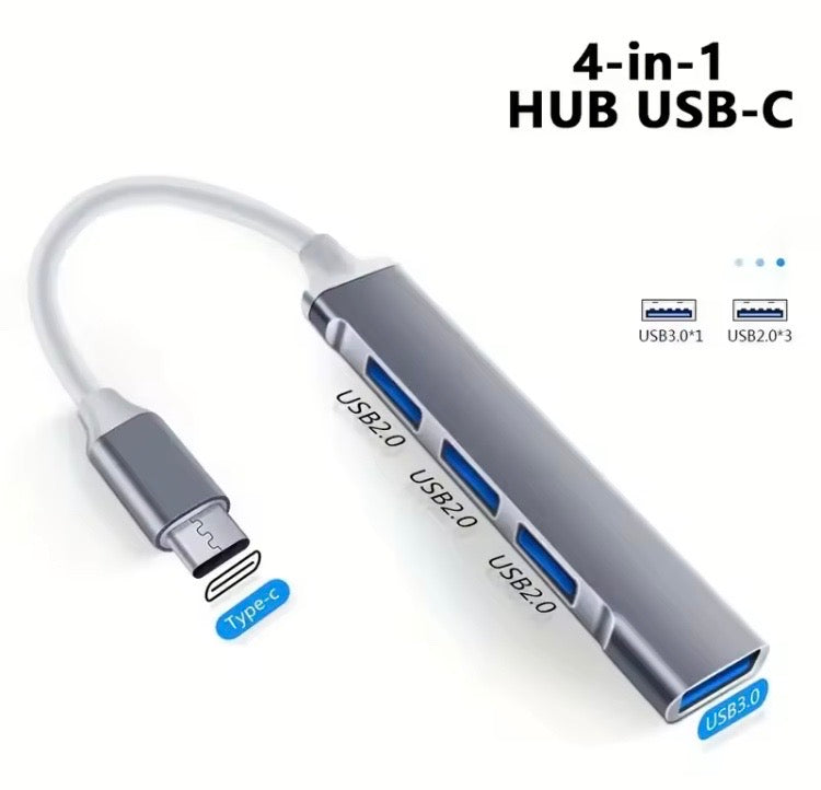 4 Port Multi Splitter Type C 3.0 USB 3.1 Adapter OTG For Lenovo MacBook And More