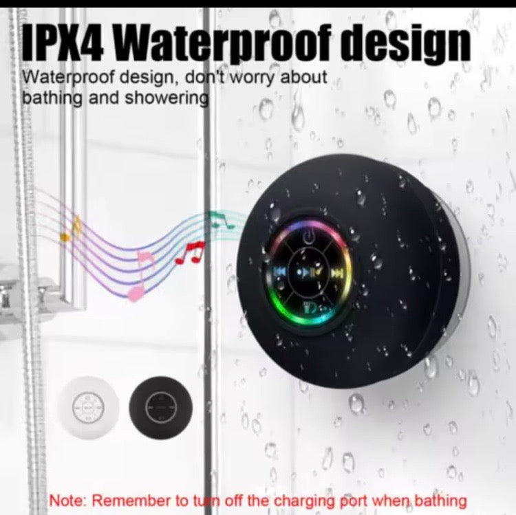 Portable Wireless Bluetooth Speaker Waterproof With Suction Compatible With All Devices Containing Functioning Bluetooth