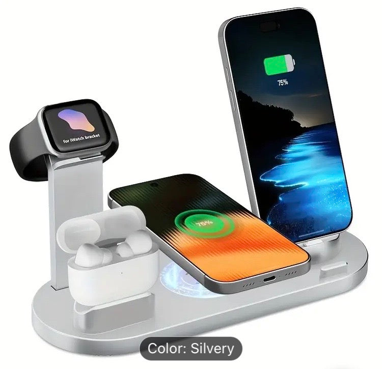 Wireless Charging Station for Multiple Devices Compatible with iPhone17/16/15/14/13/12/11/XR/X/8 Series, Samsung Ultra/S25/S24/S23/S22/S21/S20 Series, Google Pixel Series, Supports AirPods Pro3