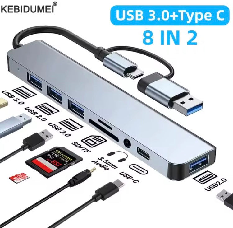 USB 3.0 Type C Adapter Docking Station, SD Card Reader For MacBook