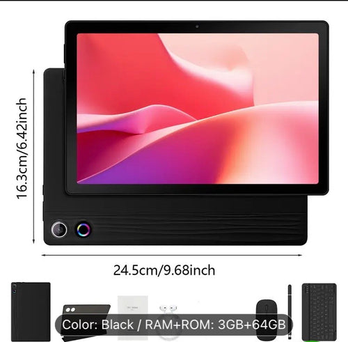 10.1 Inch Android 15 Tablet, Android Tablet, 20 (3+17)GB RAM, 64GB ROM,1TB Expandable, Dynamic Halo, Face lD Unlock, Octa-Core/Quad-Core, 5000mAh Battery, 5MP+8MP Dual Cameras, Keyboard,Mouse,Case,Stylus pen, Office Essential, The Perfect Christmas Gift,