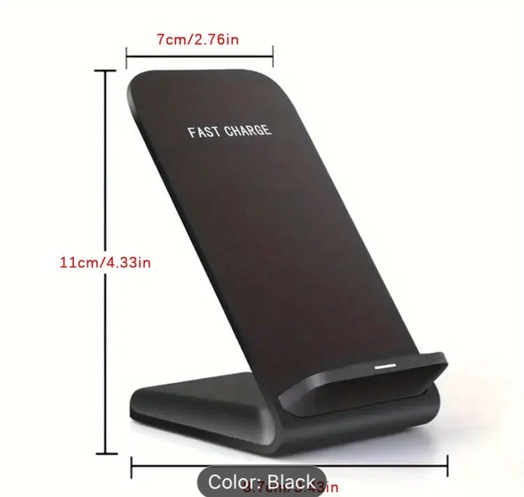 Wireless Charger Stand, 15W Fast Charging Dock Phone Charger, Adaptive LED Wireless Charging Station for iPhone 17 16 15 14 13 12 11 9 8 XR, Samsung S25 24 23 22 S21 S10 S9, Pixel 8 7 6, And More