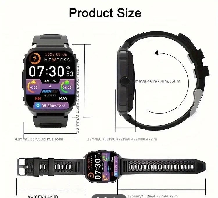 2026 Newest smart watch, wireless calling, app message & SMS vibration alert, changeable multiple dials, music control, multiple sport modes, Built-in Game, compatible with iPhone and Android, suitable for men and women