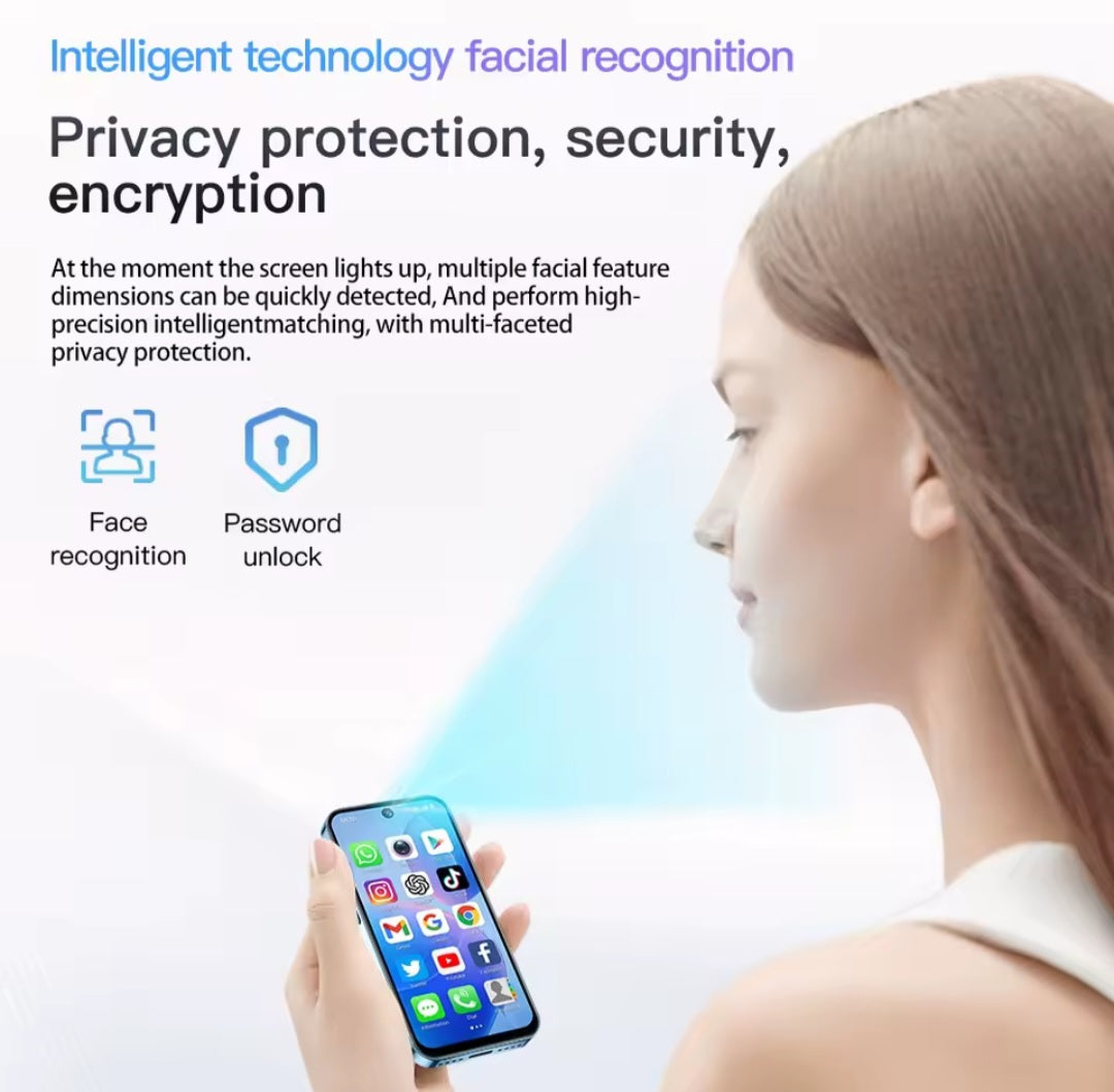 SOYES XS19 Mini Smartphone 3.88 Inch 2GB RAM 16GB ROM Android 10.0 With Facial Recognition, Black Colour