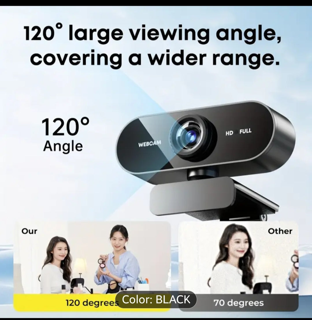 1080 FHD Webcam with Microphone for PC, Mac and Laptop - USB Computer Camera for Desktop Streaming and Gaming - High Definition Noise Reduction Beauty Web Cam for Video Calling and Meetings