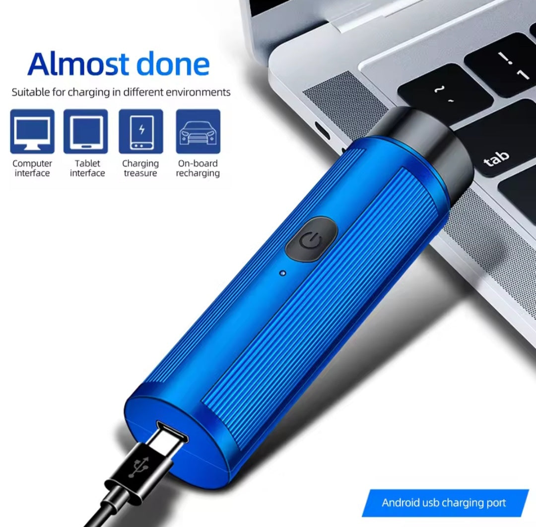 Mens Mini Blue Electric Shaver/Razor Rechargeable