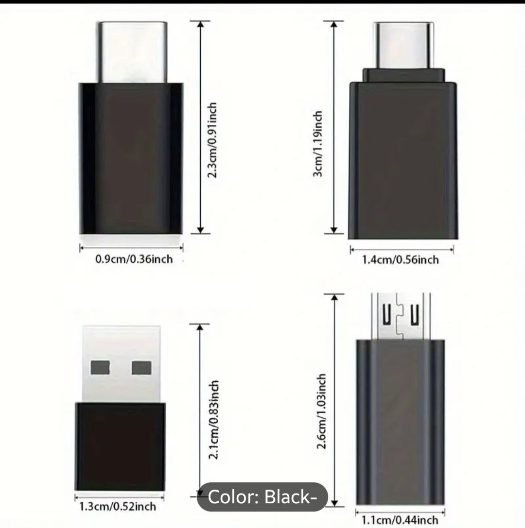 [USB Type C Converter] 8pcs USB to USB C Adapter, USB Type C to USB Adapter, Micro USB to USB C, Converter Connector, for Laptop Car Smartphone Headphone Mic PC