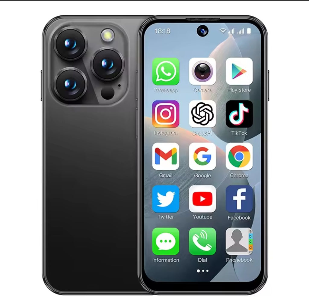 SOYES XS19 Mini Smartphone 3.88 Inch 2GB RAM 16GB ROM Android 10.0 With Facial Recognition, Black Colour